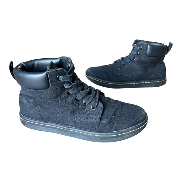 Dr Martens Maelly Women’s Black Canvas 6 Eye Ankle Boots Lightweight, Size 7 - Picture 2 of 11